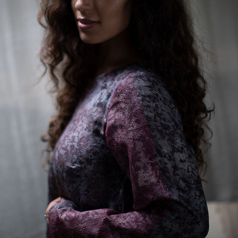 Stitch Tunic Dark Rose