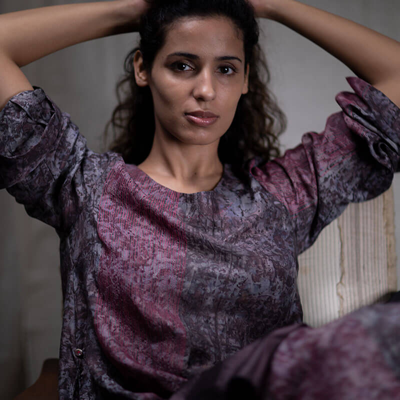 Stitch Tunic Dark Rose