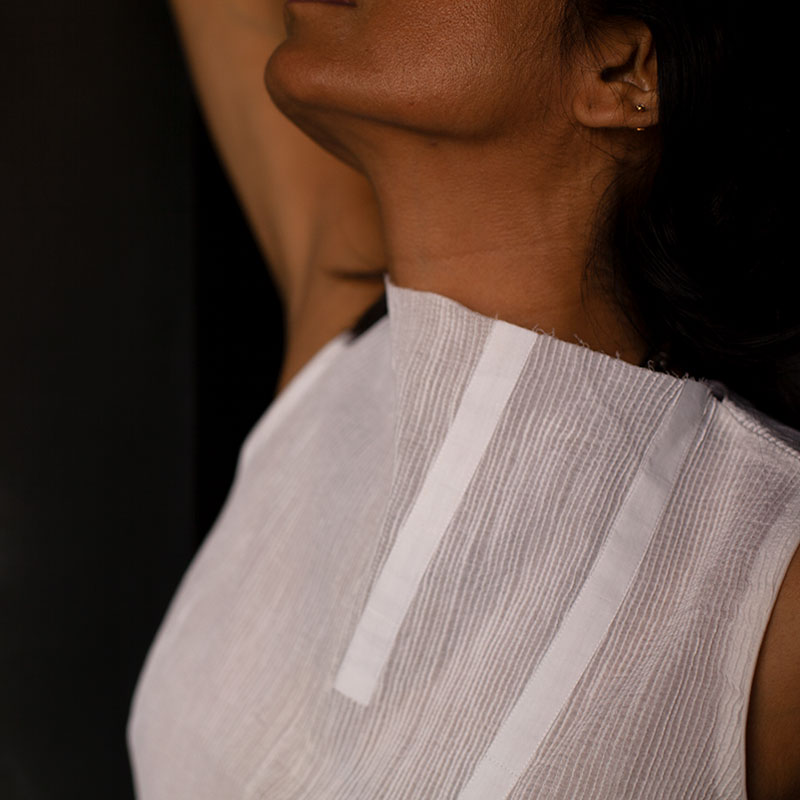 Pin Tuck Top White